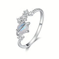 Opal Rainbow Quartz 925 Silver Prong Setting Women's Gemstone Ring Everyday Wear nonstop