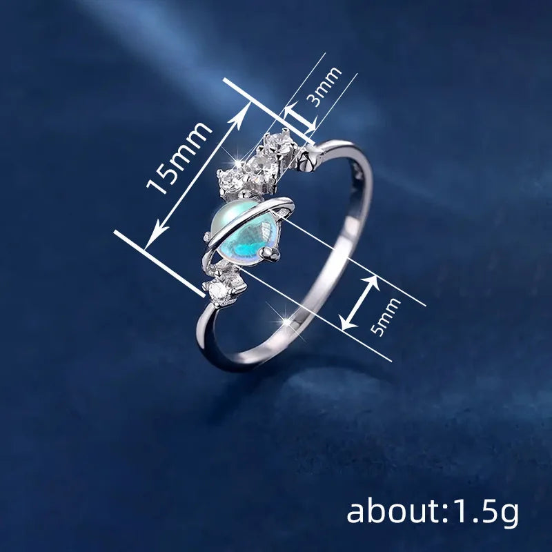 Opal Rainbow Quartz 925 Silver Prong Setting Women's Gemstone Ring Everyday Wear nonstop